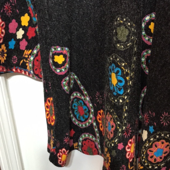 ICE SILK V-Neck Button Closure Floral Boho Sweater Dress.. Size:2XL - Picture 11 of 13